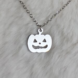 2/$20 Stainless Steel Dainty Silver Pumpkin Pendant Necklace